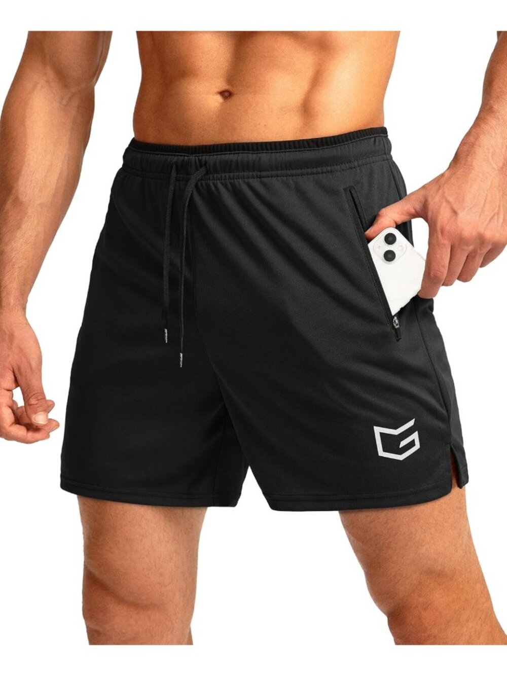Men's Quick Dry Athletic Workout Shorts with Zipper Pockets, 5" / 7" Breathable
